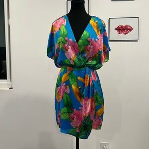 Zara Satin Floral Mini Dress Size M